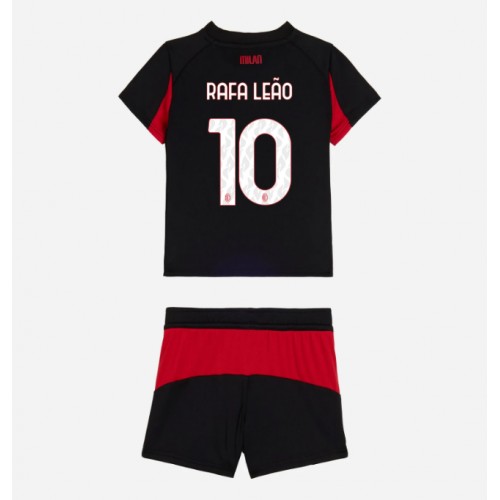 Stroje piłkarskie AC Milan Rafael Leao #10 Koszulka Podstawowej dla dzieci 2025-26 Krótki Rękaw (+ szorty)
